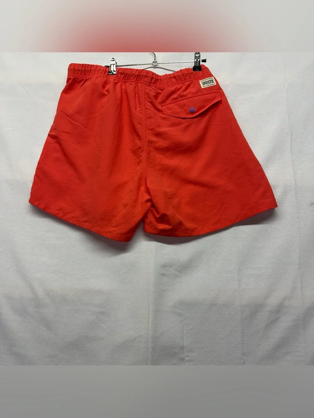 Duluth Trading Orange Swim/Active Shorts with Purple‎ Drawstring XL